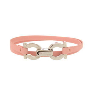 SALVATORE FERRAGAMO Silver Leather Charm Bracelet